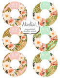 Floral Pink Mint Gold Monthly Baby Stickers