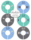 Arrows Teal Tribal Baby Boy Month Stickers