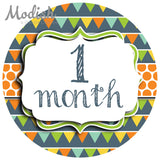 Whimsical Arrows Dots Stripes Month Stickers