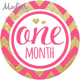 Gold Pink Purple Teal Monthly Baby Stickers