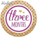 Gold Pink Purple Teal Monthly Baby Stickers