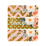 Floral Pink Mint Gold Monthly Baby Stickers
