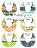 Whimsical Arrows Dots Stripes Month Stickers