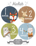 Woodland Tribal Animals Monthly Baby Stickers