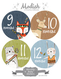 Woodland Tribal Animals Monthly Baby Stickers
