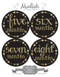 Gold Black Arrows Monthly Baby Stickers