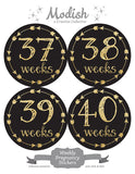 Black Gold Arrows Weekly Pregnancy Stickers