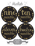 Black Gold Arrows Weekly Pregnancy Stickers