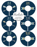 Arrows Blue Tribal Baby Boy Month Stickers