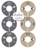 Arrows Brown Tribal Baby Boy Month Stickers