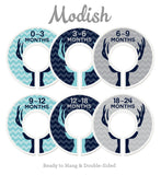 Deer Antlers Woodland Aqua Closet Dividers