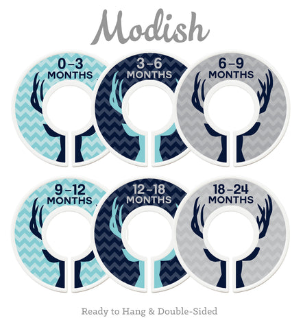 Deer Antlers Woodland Aqua Closet Dividers