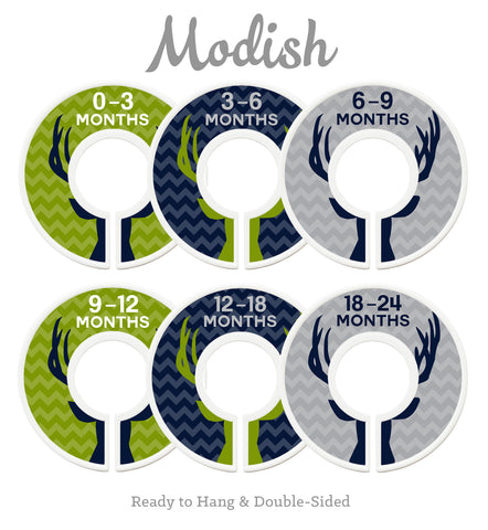 Deer Antlers Woodland Green Closet Dividers