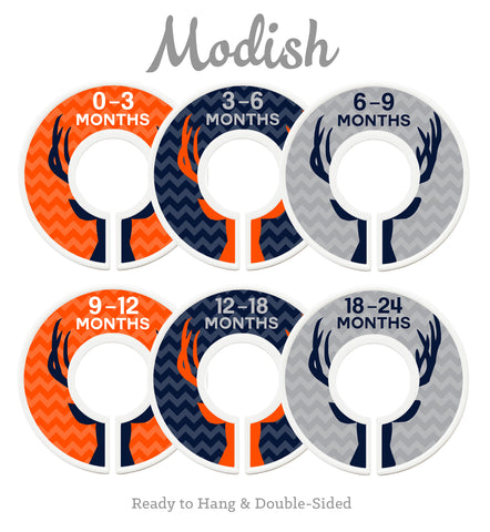 Deer Antlers Woodland Orange Closet Dividers