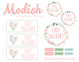 270 Waterproof Labels, plus 64 Iron-On Clothing Labels School Pack, Daycare Pack, Camp Pack, Starter Pack - Flowers, Pink, Mint