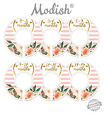 Pink Gold Heart Monthly Baby Stickers