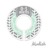 Tribal Arrows Mint Gray Closet Dividers