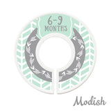 Tribal Arrows Mint Gray Closet Dividers