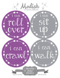Purple Gray Arrows Month Stickers