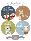 Woodland Tribal Animals Monthly Baby Stickers