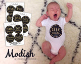 Black Gold Arrows Monthly Baby Stickers