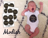 Gold Black Arrows Monthly Baby Stickers