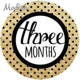 Gold Black Monthly Baby Stickers