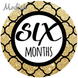 Gold Black Monthly Baby Stickers