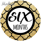 Gold Black Monthly Baby Stickers