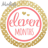 Coral Gold Monthly Baby Stickers