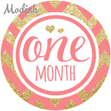 Coral Gold Monthly Baby Stickers