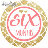 Coral Gold Monthly Baby Stickers