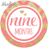 Coral Gold Monthly Baby Stickers