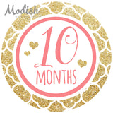Coral Gold Monthly Baby Stickers