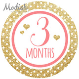 Coral Gold Monthly Baby Stickers