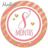 Coral Gold Monthly Baby Stickers