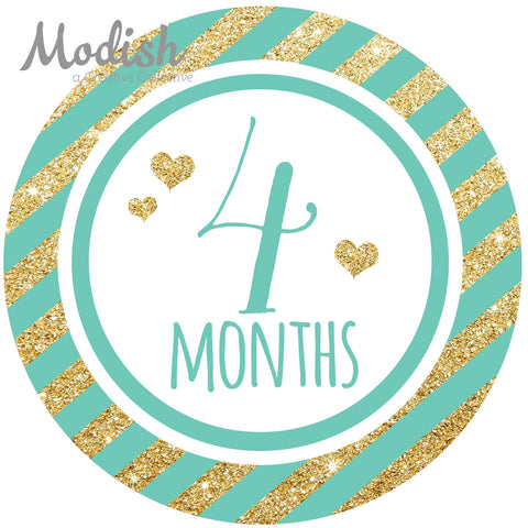 Arrows Teal Tribal Baby Boy Month Stickers – Modish Labels