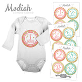 Coral Mint Gold Monthly Baby Stickers