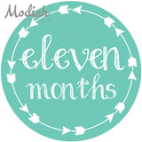 Teal Gray Arrows Month Stickers
