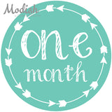 Teal Gray Arrows Month Stickers