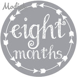 Teal Gray Arrows Month Stickers