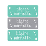 Teal Gray Arrows Month Stickers