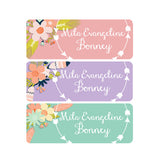 Tribal Arrows, Flowers, Pink, Mint, Purple, Girl Name Labels