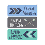 Arrows Teal Tribal Baby Boy Month Stickers