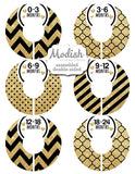 Gold Black Monthly Baby Stickers