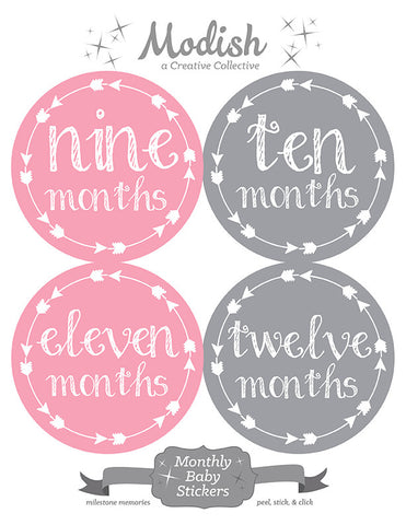 Black Gold Arrows Monthly Baby Stickers – Modish Labels