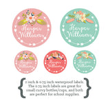 270 Waterproof Labels, plus 64 Iron-On Clothing Labels School Pack, Daycare Pack, Camp Pack, Starter Pack - Flowers, Tribal Arrows, Pink, Mint